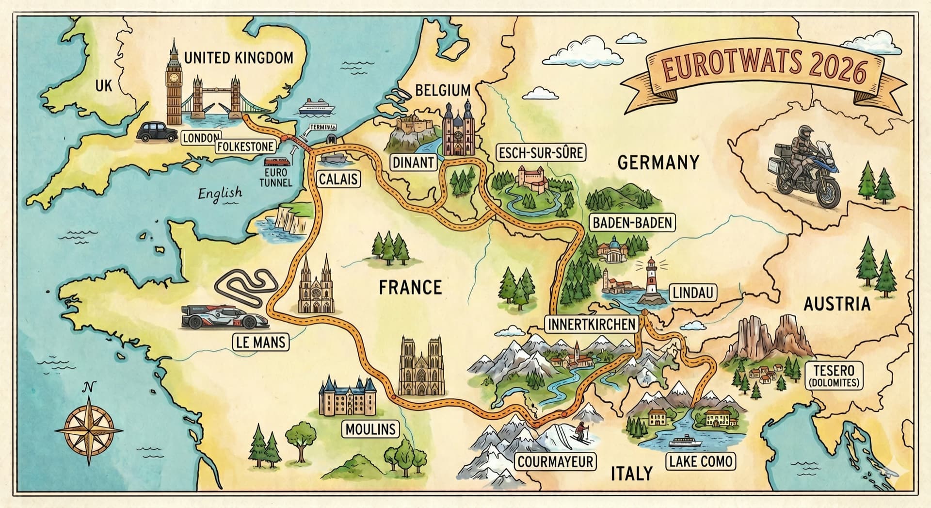 EuroTwats 2026 route map